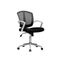 Nicer Furniture - chaise de bureau en maille noire avec cadre - blanc et diamant-Cadre en plastique moulé blanc durable offrant un soutien à long terme.  