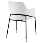 Modway - Jovi Performance Velvet Fauteuil à manger - Noir Blanc-Cadre robuste en métal noir