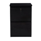Koss - Classeur vertical de luxe en bois à 2 tiroirs - Espresso-Tiroir supérieur verrouillable
