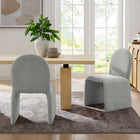 Modway Junia Boucle Upholstered Arch Armless Dining Chair - Dove Grey-Non-Marking Floor Glides