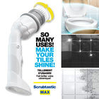Bell+Howell Scrubtastic Max Electric Rechargeable Handheld Power Scrubber with 2 Brush Heads-CORDLESS & RECHARGEABLE - Cordless scrubbing makes cleaning a breeze and hassle-free. Plug-in and charge the Scrubtastic for quick and easy cleaning experience