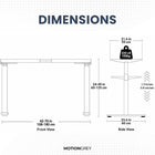 MotionGrey Electric Dual Motor Height Adjustable 140" W Sit-to-Stand Desk - White Frame-10