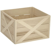 HOMCOM - Boîte à collier d'arbre de Noël en bois 24" finition en bois vieilli-Le style ferme avec une finition vieillie et des motifs en forme de X améliore la décoration rustique des fêtes 