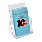 Azar - Porte-brochures vertical de bureau/comptoir en acrylique - 5,5 po x 8,5 po - Transparent - Paquet de 10-4