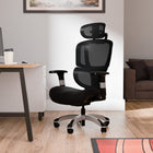 Staples - Fauteuil fonctionnel pivotant ergonomique en tissu Hyken Pro - Noir-Tension d’inclinaison variable pour personnaliser l’amplitude des mouvements et assurer des muscles détendus