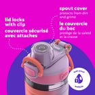 Bubba - Bouteille d’eau pour enfants Flo bubba, 473 ml, large ouverture, manchon en silicone, couvercle à bouton-poussoir, lavande/givrée/teinture sur nœud-Convient aux porte-gobelets! Compatible avec la plupart des porte-gobelets de voiture
