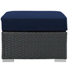 Modway Sojourn Outdoor Patio Sunbrella Ottoman - Canvas/Navy-Water & UV Resistant