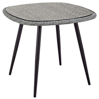 Modway Endeavor 36" Outdoor Patio Wicker Rattan Dining Table - Grey-Modern Outdoor Patio Dining Table