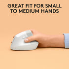 Logitech Lift for Mac Bluetooth Wireless Vertical Ergonomic Mouse - Off-White-Certified carbon neutral: The carbon footprint of Lift for Mac has been reduced to zero