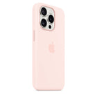 Apple Silicone Case with MagSafe for iPhone 15 Pro - Light Pink-The silky, soft-touch finish of the silicone exterior feels great in your hand