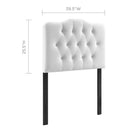Modway Annabel Diamond Tufted Performance Velvet Twin Headboard - White-Velvet Polyester Upholstery