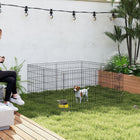 PawHut 8-Panel Foldable Dog Playpen with Bottom Pad & Top Cover - 24" L-Top cover combines mesh and sunproof fabric for versatile protection