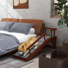 PawHut - Rampe pour chien en bois 49 po de long pour grande taille - brun-La surface en tapis antidérapant empêche les chiens de glisser et de tomber 