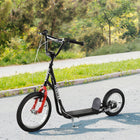 Aosom Youth Kick Scooter with Adjustable Handlebar - Black-Wide textured foot deck anti-slip and help to maintain balance 