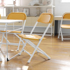 Flash Furniture Kids Plastic Folding Chair - Yellow - 10 Pack-220 lb. Weight Capacity