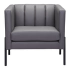 Zuo Jess Accent Chair - Grey-Plush and durable faux leather fabric