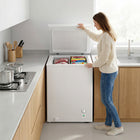 HOMCOM Compact Chest Mini Freezer - 3.5 cu. ft.- White-Operates at a quiet 39 dB and consumes only 193 kWh/year to save energy