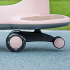 Qaba Kids Wiggle Swing Car, No Batteries w/Parent Traction Rope, Music - Pink-Textured footrests and low seat height ensure safe riding 