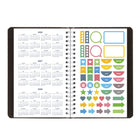 Blueline Daily/Monthly Academic Planner - August to July - Soft Cover - 8" H x 5" W - Black - English-Password section
