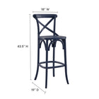 Modway Gear Bar Stool - Midnight Blue-Elm Wood Construction