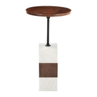Zuo Stuk Side Table - Brown/White-Dimensions: 12.0" L x 12.0" W x 22.0" H