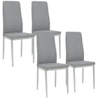 HOMCOM - Chaises de salle à manger avec siège rembourré et pieds en acier - gris - ensemble de 4-Ensemble de quatre chaises de salle à manger, idéal pour les repas, les conversations et plus encore