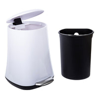 CTG – Poubelle de luxe élégante, en forme évasée, 13 po x 5 po, blanc-Volume de 5 l