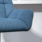 HOMCOM Adjustable Swivel Tufted Fabric Bar Stools - Dark Blue - 2 Pack-Linen-touch polyester fabric are a great match
