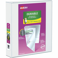 Avery Durable View Binder, 2" Sized Slant D Rings, White, (17032)-Durable View Binder with 500-Sheet capacity