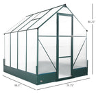 Outsunny 8' x 6' x 7' Polycarbonate Greenhouse with Raised Garden Bed and Temperature Controlled Window- User-friendly single-hinged door design for easy entry and exit
 