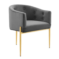 Modway - Savour Touffe Performance Velvet Chaise d’accent - Gris-Chaise d’accent touffée