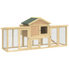 PawHut Chicken Coop, Wooden Large Rabbit Hutch with Nesting Box, Run - Ramp-Wood and wire mesh construction for safety and ventilation