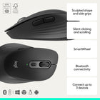 Logitech Signature Comfort M840 L Wireless Mouse - Black-Scroll faster, stay focused: Scroll line by line or fly through pages with SmartWheel, quiet clicks reduce noise in shared or home offices