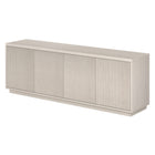 Hudson&Canal Hanson TV Stand for TV's up to 75" - Alder White-The top has a weight capacity of 75lbs, lower shelves can hold 25lbs each