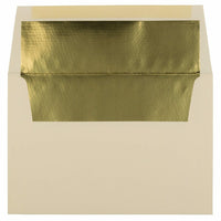 JAM Paper A8 Foil Lined Invitation Envelopes - 5.5 x 8.125 - Ecru with Gold Foil - 50 Pack-Features a smooth paper finish and shiny foil lining to add a pop of color to any mailing