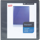 Staples Standard View Binder with D-Rings - 2" - Black-Pages lie flat with back-mounted rings