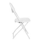Flash Furniture HERCULES Series Plastic Fan Back Folding Chairs - White-Lightweight Design