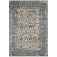 Modway Dilys Distressed Vintage Floral Lattice Area Rug - 5 ft W x 8 ft L - Teal Brown/Beige-Distressed Vintage Floral Lattice Area Rug