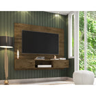 Manhattan Comfort Vernon 62.99" Mid-Century Modern Floating Entertainment Center - Rustic Brown-Brackets to Mount TV on Panel Included