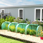 Outsunny - serre tunnel mini PE 13 pi x 3 pi x 2,6 pi cadre en acier portes zippées- Idéale pour prolonger la saison de croissance des plantes et les protéger des intempéries extrêmes  
