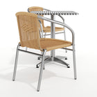 Flash Furniture 23.5'' Square Aluminum Indoor-Outdoor Table with 2 Beige Rattan Chairs (TLH-ALUM-24SQ-020BGECHR2-GG)-Assembly Required