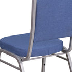Chaise de banquet empilable en tissu bleu avec dossier couronne, siège épais et cadre argenté, ensemble de 4 [4-FD-C01-S-7-GG]-Rembourrage en tissu bleu