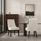 Manhattan Comfort Beever 22" Modern Chenille Upholstered Dining Chair - Cream - Set of 2-Upholstered in Luxurious Chenille with Foam Padding