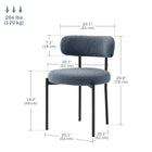 HOMCOM Dining Chairs with Steel Legs for Kitchen - Grey - Set of 4-Robust steel legs provide support for stable standing