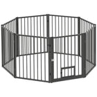 PawHut 8-Panel Dog Playpen with Door - 30" H-Multi-usage for indoor, outdoor, or as a dog gate