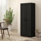 HOMCOM 63" H Pantry Cabinet with Adjustable Shelves - Black-Place it in your kitchen, living room, dining room for added storage space 
