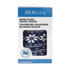 BIOS Living Micro Plush Heated Throw - Navy Fairisle-10 Heat settings