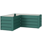 Outsunny - Bac de jardin surélevé en acier galvanisé en forme de L 45 po x 45 po x 17 po - vert-Bac de jardin surélevé avec panneaux en acier à lattes pour l'élégance et la protection 