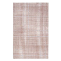 Modway Kaja Abstract Plaid Area Rug - 5 ft W x 8 ft L - Ivory Cameo Rose/Light Blue-Abstract Plaid Area Rug