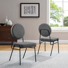 Modway Craft Upholstered Fabric Dining Side Chairs - Black/Charcoal - 2 Pack-Dense Foam Padding